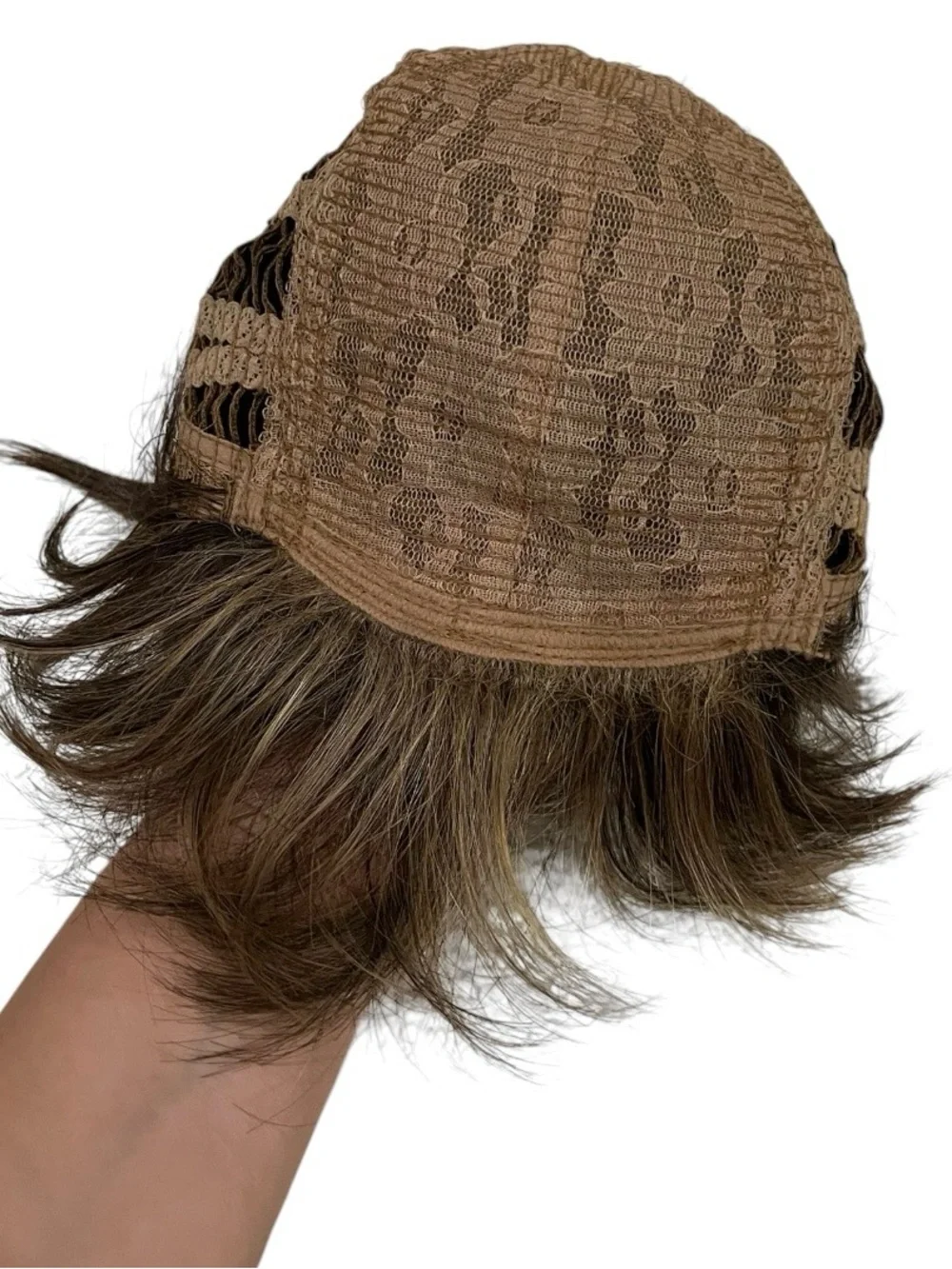 Dark Brown to Highlight Mix Short Layered Wig